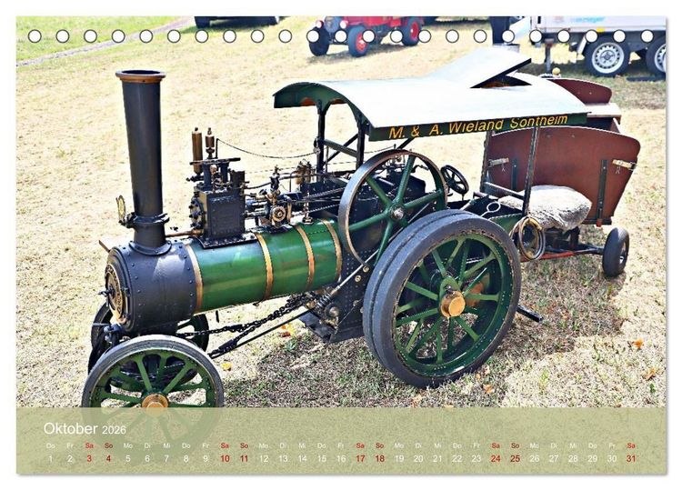 Produktbild: Dampftraktormodelle 1:3 beim Dampfmodellbautreffen in Bisingen (Tischkalender 2026 DIN A5 quer), CALVENDO Monatskalender