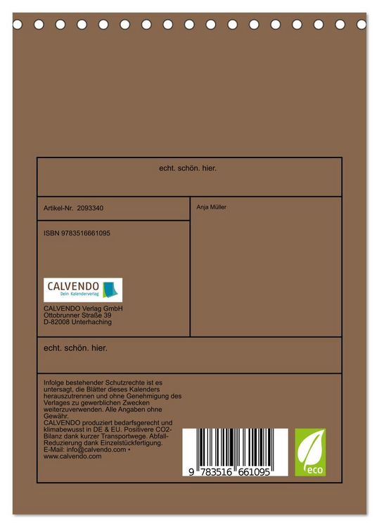 Produktbild: echt. sch&ouml;n. hier. (Tischkalender 2026 DIN A5 hoch), CALVENDO Monatskalender