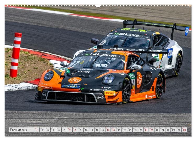 Produktbild: Super Sportwagen aus Zuffenhausen beim GT MASTERS (Wandkalender 2026 DIN A2 quer), CALVENDO Monatskalender