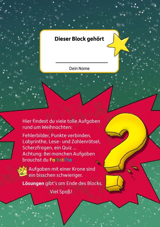 Produktbild: Weihnachtsr&auml;tsel &ndash; R&auml;tselblock ab 8 Jahre
