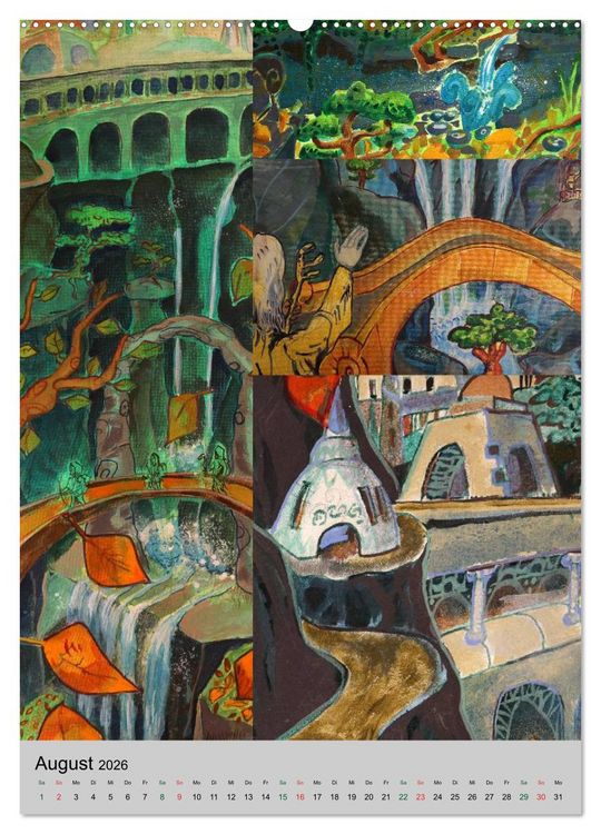 Produktbild: Thilia. Reise durch Mittelerde. Acrylmalerei von Michael Weiler. (hochwertiger Premium Wandkalender 2026 DIN A2 hoch), Kunstdruck in Hochglanz