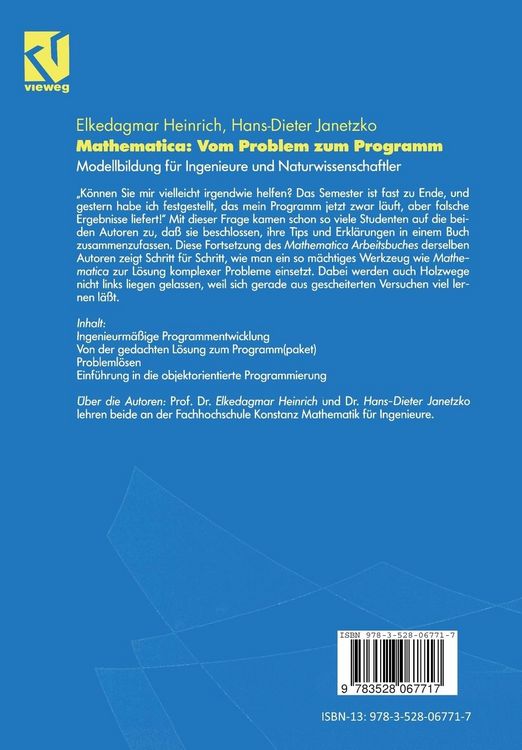 Produktbild: Mathematica: Vom Problem zum Programm