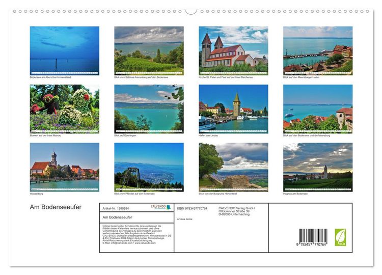 Produktbild: Am Bodenseeufer (hochwertiger Premium Wandkalender 2026 DIN A2 quer), Kunstdruck in Hochglanz