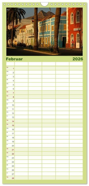 Produktbild: Familienplaner 2026 - Kap Verde mit 5 Spalten (Wandkalender, 21 x 45 cm) CALVENDO