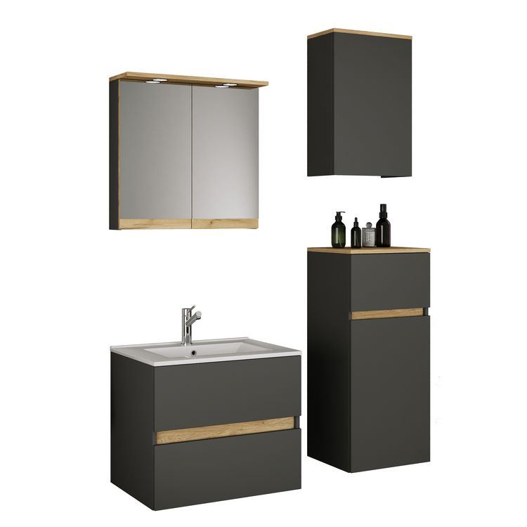 Produktbild: 5 tlg. Badm&ouml;bel-Set mit Waschbecken Cosila-I 61 cm