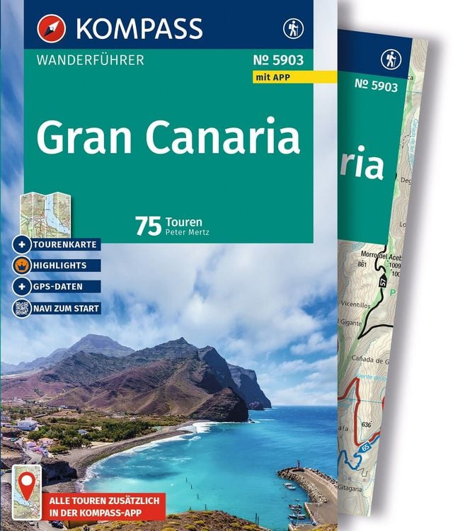 Produktbild: KOMPASS Wanderf&uuml;hrer Gran Canaria, 75 Touren mit Extra-Tourenkarte