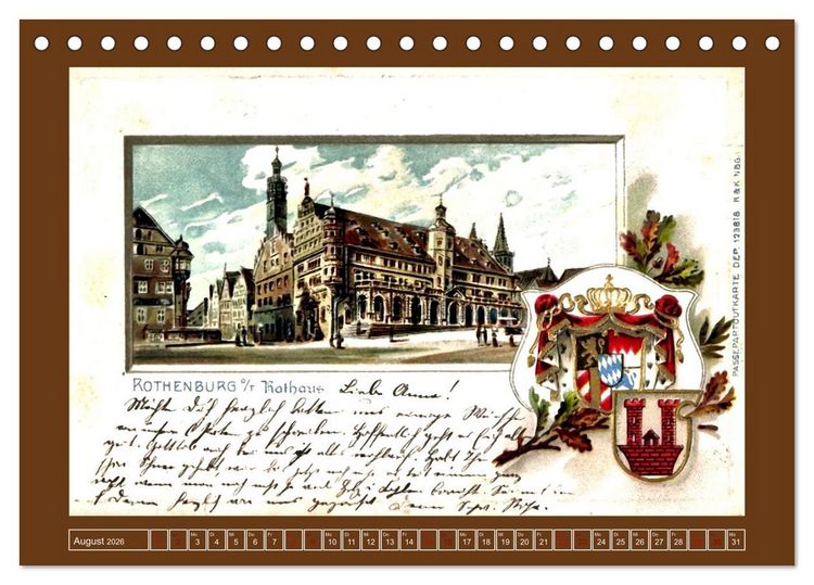 Produktbild: Gru&szlig; aus Rothenburg ob der Tauber (Tischkalender 2026 DIN A5 quer), CALVENDO Monatskalender