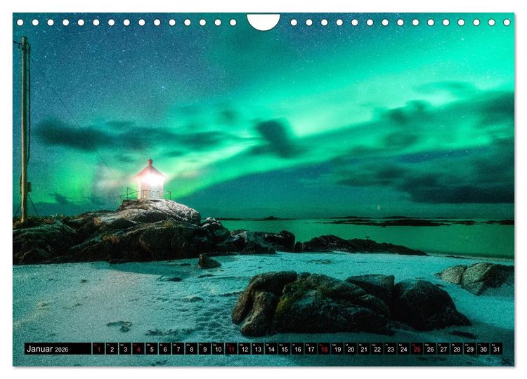 Produktbild: Leuchtt&uuml;rme - an Europas K&uuml;sten (Wandkalender 2026 DIN A4 quer), CALVENDO Monatskalender