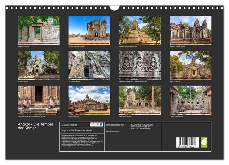 Produktbild: Angkor - Die Tempel der Khmer (Wandkalender 2026 DIN A3 quer), CALVENDO Monatskalender