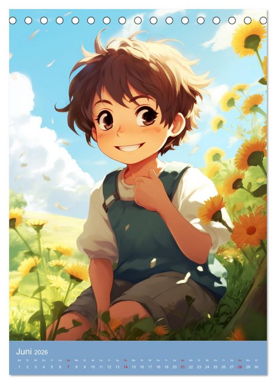 Produktbild: Manga-Boys. Die Abenteuer liebenswerter Jungs (Tischkalender 2026 DIN A5 hoch), CALVENDO Monatskalender