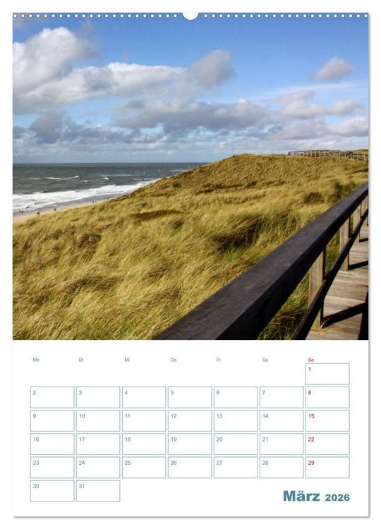 Produktbild: Sylter D&uuml;nen (hochwertiger Premium Wandkalender 2026 DIN A2 hoch), Kunstdruck in Hochglanz