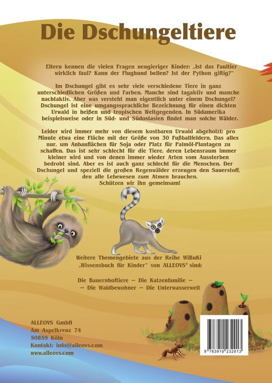 Produktbild: "WiBuKi" Wissensbuch f&uuml;r Kinder: Die Dschungleltiere