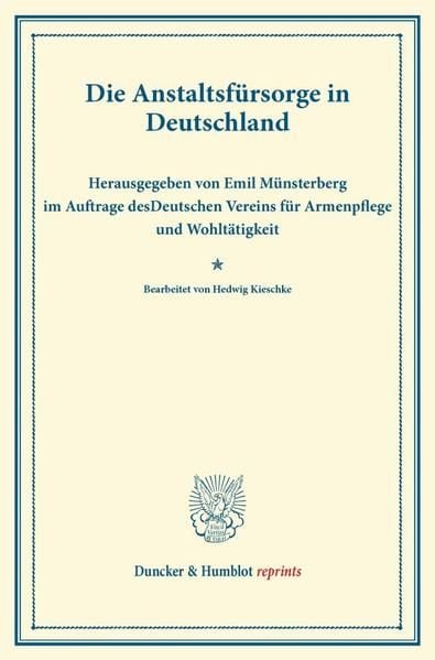 Produktbild: Die Anstaltsf&uuml;rsorge in Deutschland.