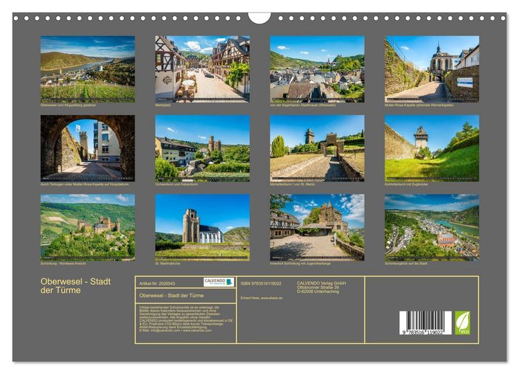 Produktbild: Oberwesel - Stadt der T&uuml;rme (Wandkalender 2026 DIN A3 quer), CALVENDO Monatskalender