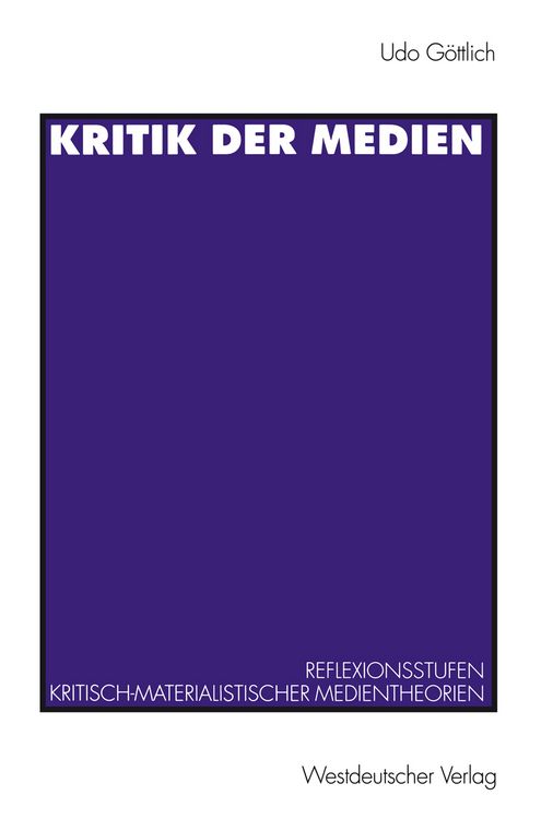 Produktbild: Kritik der Medien