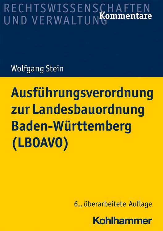 Produktbild: Ausf&uuml;hrungsverordnung zur Landesbauordnung Baden-W&uuml;rttemberg (LBOAVO)