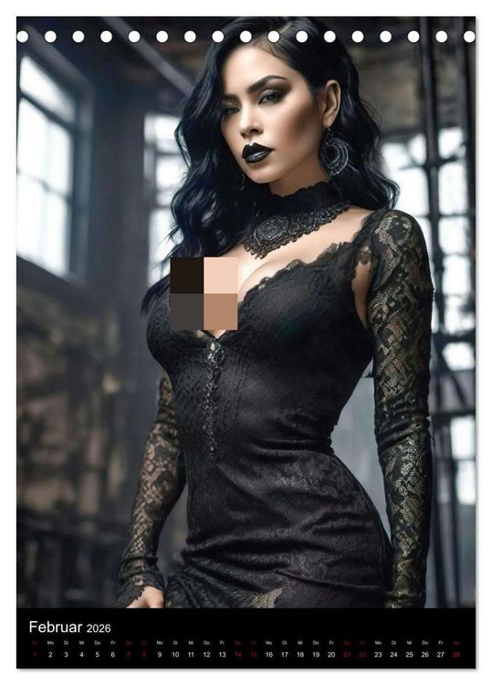 Produktbild: Wundersch&ouml;ne Gothic Divas (Tischkalender 2026 DIN A5 hoch), CALVENDO Monatskalender