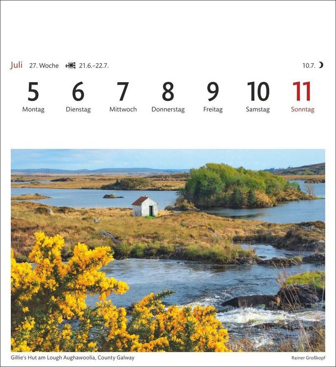 Produktbild: Irland Sehnsuchtskalender 2027 - Wochenkalender mit 53 Postkarten