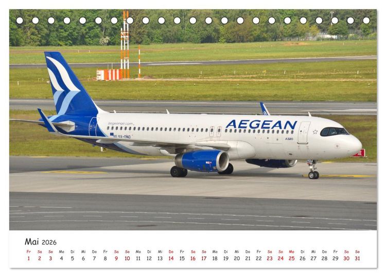 Produktbild: Flugzeuge auf Europas Flugh&auml;fen (Tischkalender 2026 DIN A5 quer), CALVENDO Monatskalender