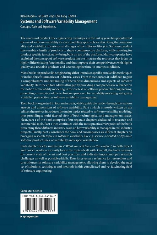 Produktbild: Systems and Software Variability Management