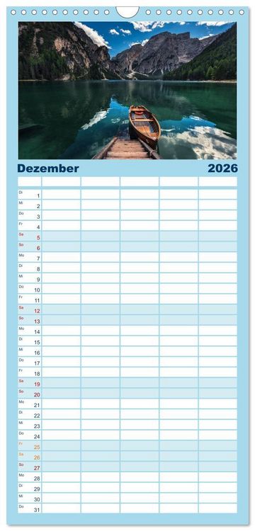 Produktbild: Familienplaner 2026 - Dolomiten - S&uuml;dtirol mit 5 Spalten (Wandkalender, 21 x 45 cm) CALVENDO