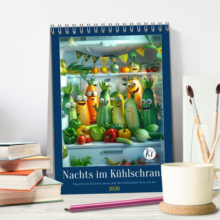 Produktbild: Nachts im K&uuml;hlschrank (Tischkalender 2026 DIN A5 hoch), CALVENDO Monatskalender