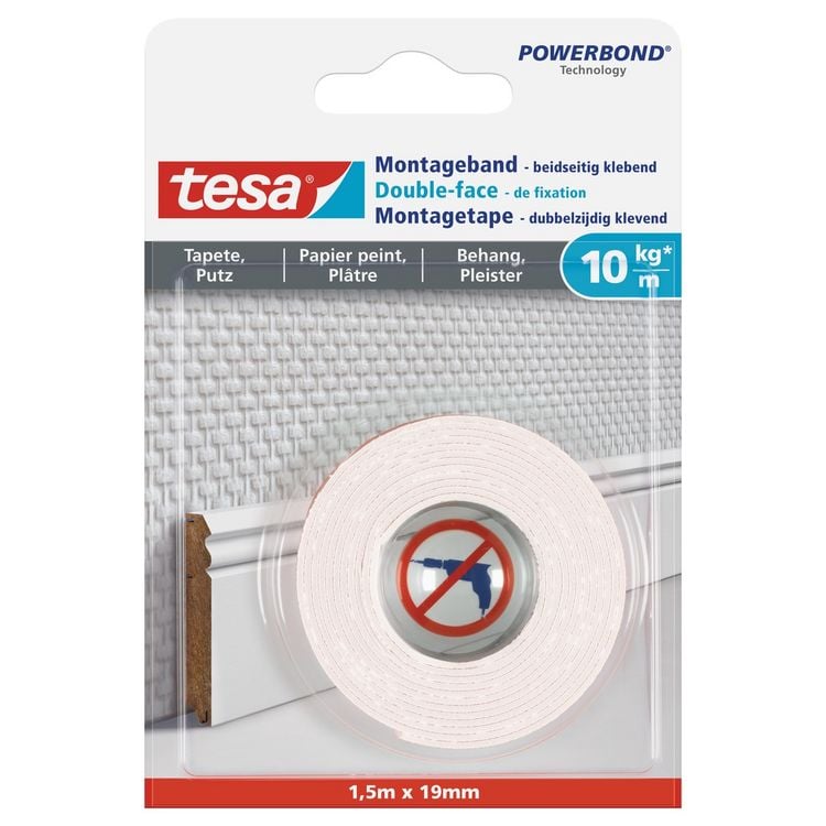 Produktbild: tesa Montageband Tapete & Putz 10kg