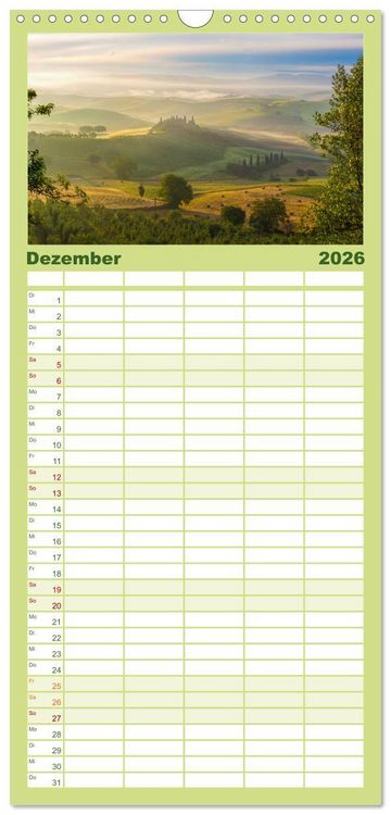 Produktbild: Familienplaner 2026 - Traumziel Toskana mit 5 Spalten (Wandkalender, 21 x 45 cm) CALVENDO