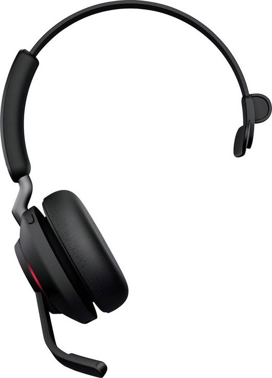 Produktbild: Jabra Evolve2 65 monaural On Ear Headset Bluetooth&reg; Mono Schwarz Lautst&auml;rkeregelung, Batterieladeanzeige, Mikrofon-Stummschaltung Telefon