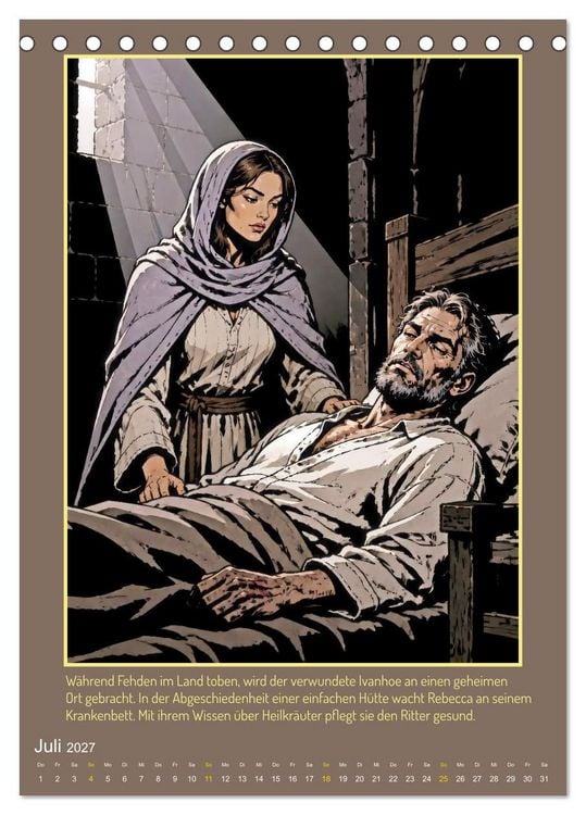 Produktbild: Ritter Ivanhoe, Ehre und Schatten (Tischkalender 2027 DIN A5 hoch), CALVENDO Monatskalender
