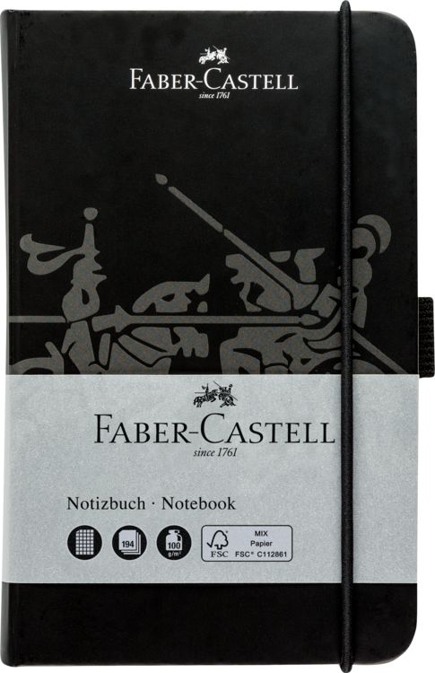 Produktbild: Faber-Castell Notizbuch schwarz A6 kariert
