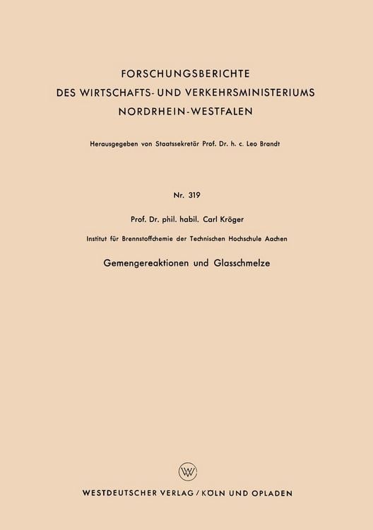 Produktbild: Gemengereaktionen und Glasschmelze