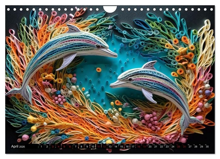 Produktbild: Quilling Inspirationen (Wandkalender 2026 DIN A4 quer), CALVENDO Monatskalender