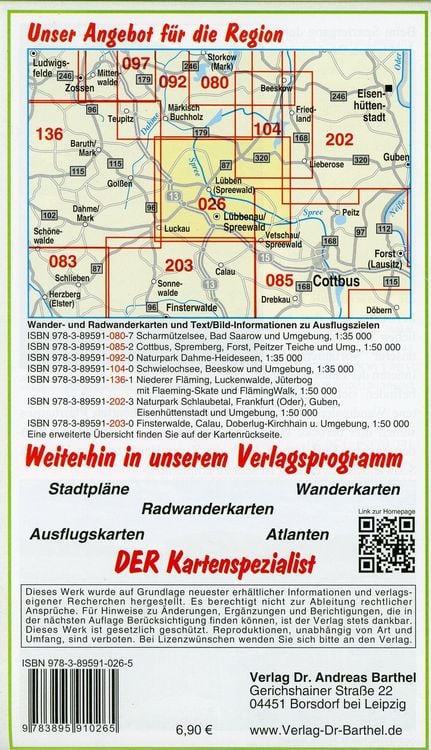 Produktbild: Gro&szlig;e Radwander- und Wanderkarte Spreewald mit M&auml;rkischer Heidelandschaft