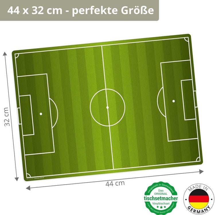 Produktbild: Tischsetmacher Tischset f&uuml;r Kinder Fu&szlig;ballfeld, aus hochwertigem Vinyl , 44 x 32 cm