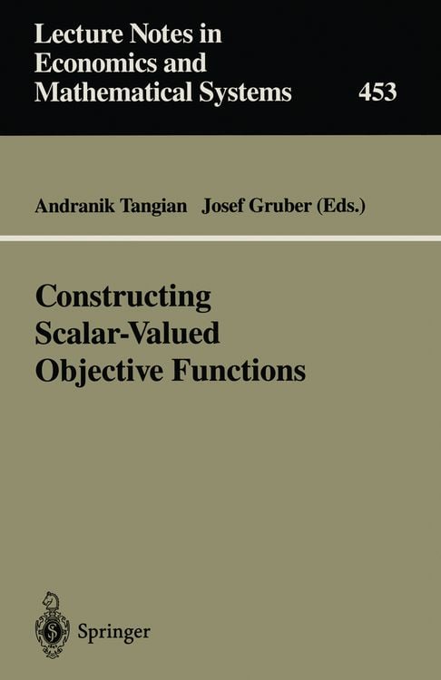 Produktbild: Constructing Scalar-Valued Objective Functions