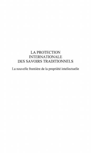 Produktbild: La protection internationale des savoirs traditionnels