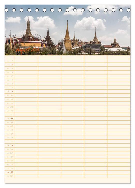 Produktbild: EXOTISCHES S&Uuml;DOSTASIEN - Familienplaner 2026 (Tischkalender 2026 DIN A5 hoch), CALVENDO Monatskalender
