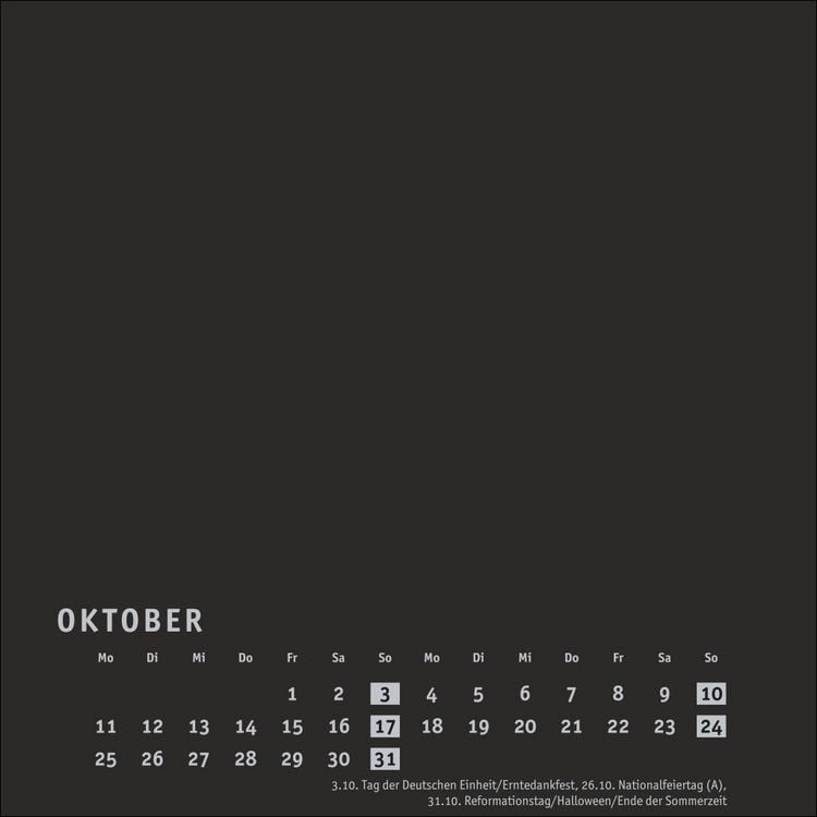 Produktbild: Premium-Bastelkalender schwarz klein 2027