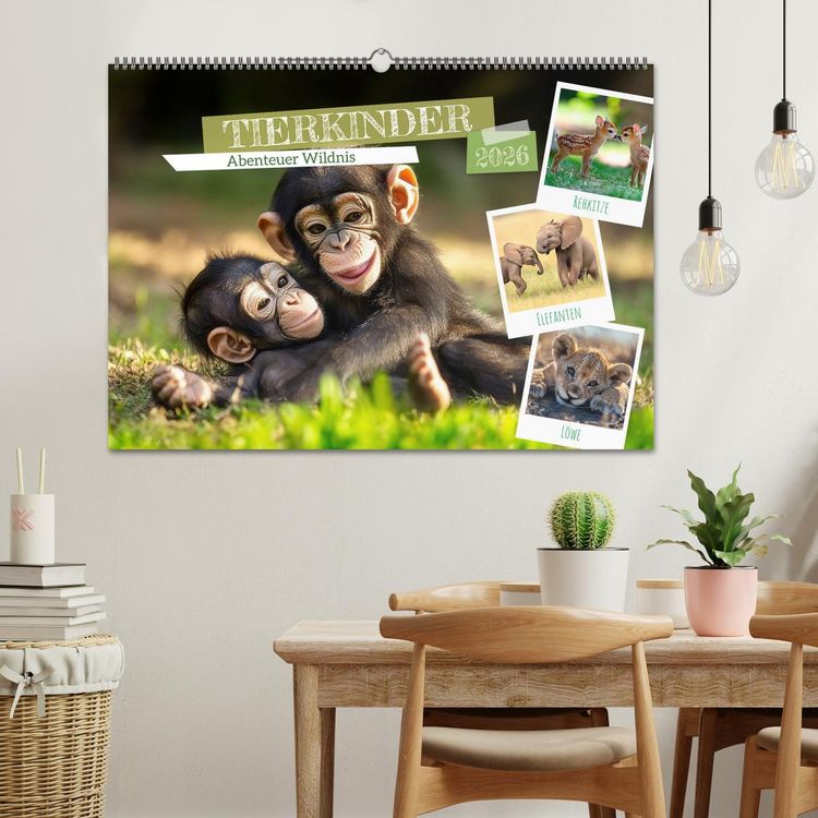 Produktbild: TIERKINDER Abenteuer Wildnis (Wandkalender 2026 DIN A2 quer), CALVENDO Monatskalender