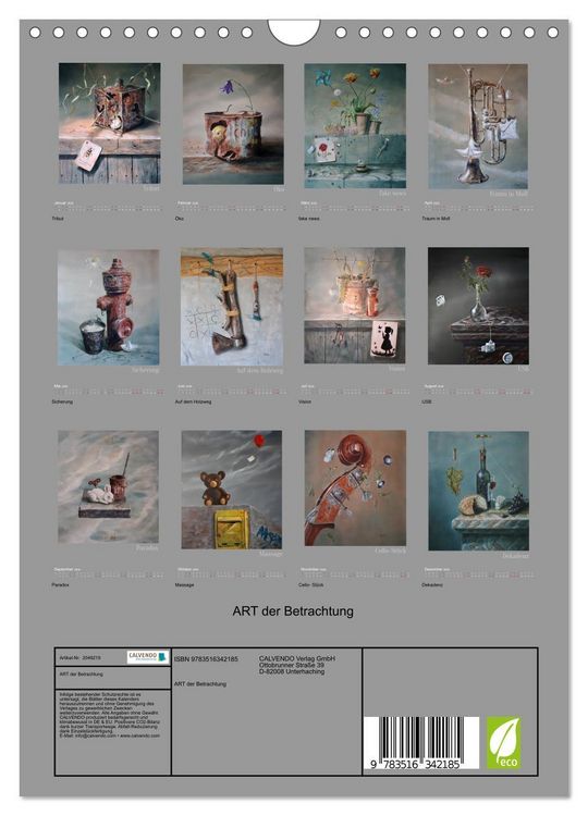 Produktbild: ART der Betrachtung (Wandkalender 2026 DIN A4 hoch), CALVENDO Monatskalender