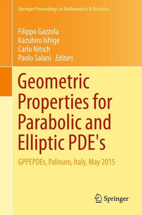 Produktbild: Geometric Properties for Parabolic and Elliptic PDE's