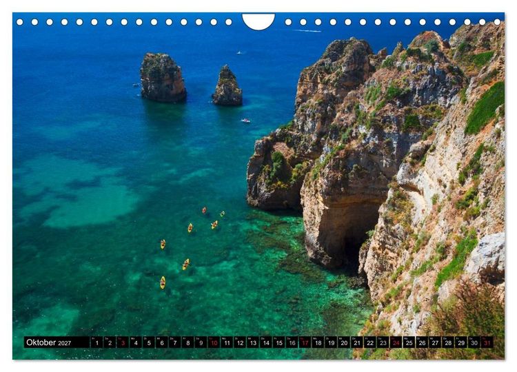 Produktbild: Str&auml;nde, Felsen und Meer - ALGARVE 2027 (Wandkalender 2027 DIN A4 quer), CALVENDO Monatskalender