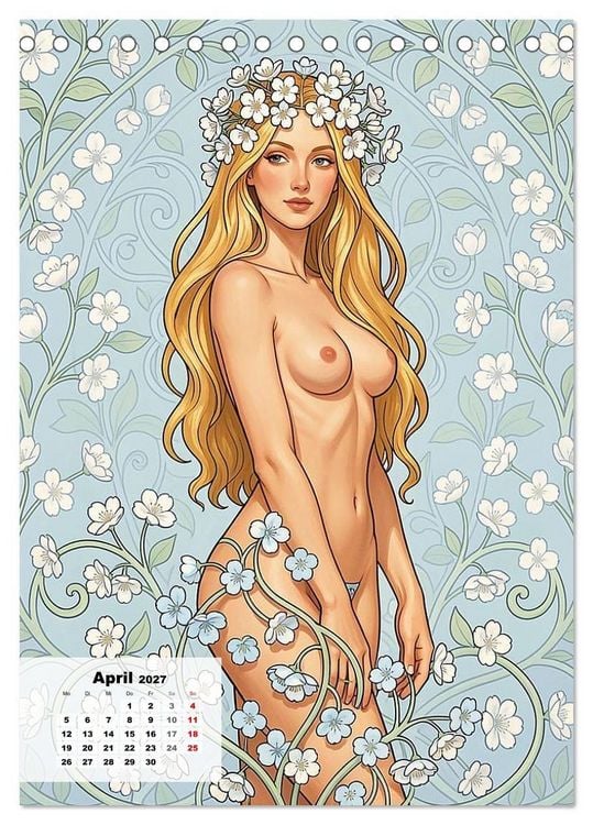 Produktbild: Entbl&ouml;&szlig;te Epochen &ndash; Art Nouveau (Tischkalender 2027 DIN A5 hoch), CALVENDO Monatskalender