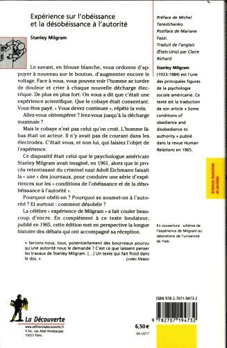 Produktbild: Exp&eacute;rience sur l'ob&eacute;issance et la d&eacute;sob&eacute;issance &agrave; l'autorit&eacute;