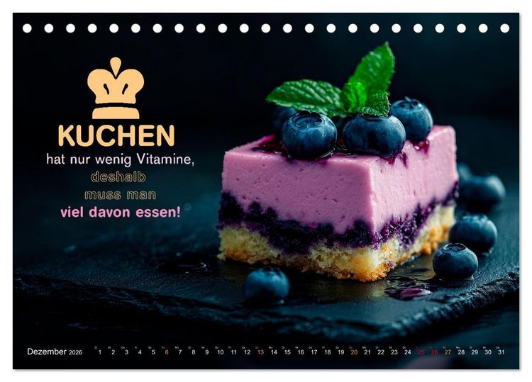 Produktbild: Dessert - Liebe auf den ersten Biss (Tischkalender 2026 DIN A5 quer), CALVENDO Monatskalender