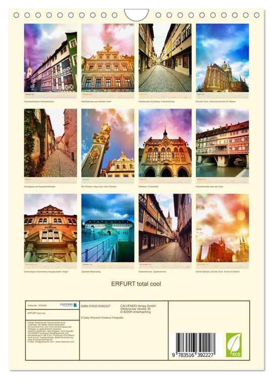 Produktbild: ERFURT total cool (Wandkalender 2026 DIN A4 hoch), CALVENDO Monatskalender
