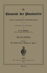 Produktbild: Die Elemente der Planimetrie in ihrer organischen Entwickelung