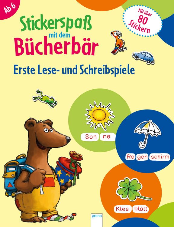 Produktbild: Stickerspa&szlig; mit dem B&uuml;cherb&auml;r. Erste Lese- und Schreibspiele