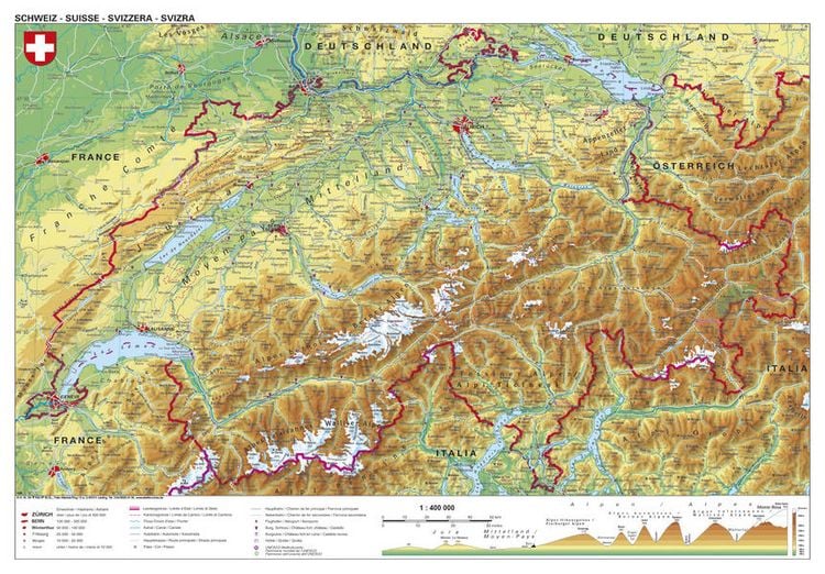 Produktbild: Schweiz physisch Papierposter
